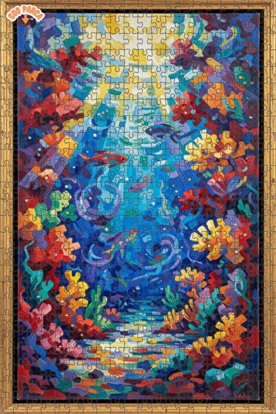 Teona Ahşap Undersea Colorful Oil Painting Look 500 Pieces 50X30