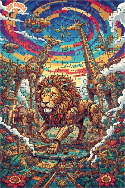 Teona Ahşap لغز خشبي بإطار مزدوج الطبقات من Kingdom of Steampunk Animals 150 ...