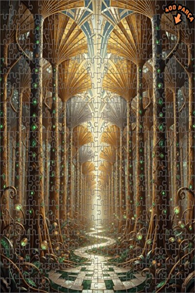 Teona Ahşap لغز خشبي بإطار مزدوج الطبقات من جولد فورست ماجيك 400 قطعة 35x35