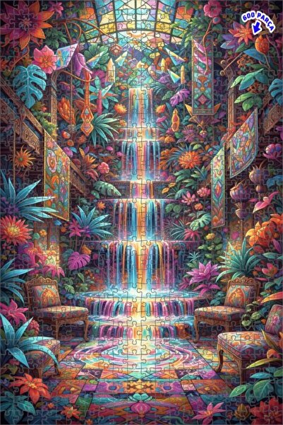 Teona Ahşap لوحة زيتية ملونة لحديقة الشلالات الاستوائية، لغز خشبي بإطار مزدوج...