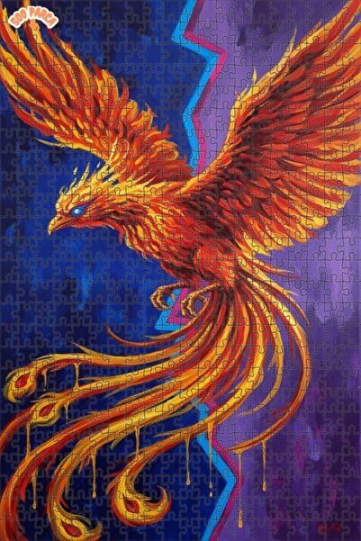 Teona Ahşap لغز خشبي بإطار مزدوج الطبقات بمظهر لوحة زيتية لطائر العنقاء المتو...