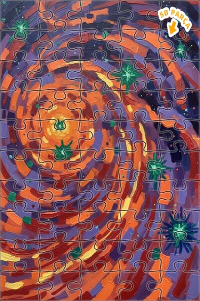 Teona Ahşap لغز خشبي ديناميكي على شكل نجوم حلزونية بمظهر زيت اللوحة، ذو طابقي...