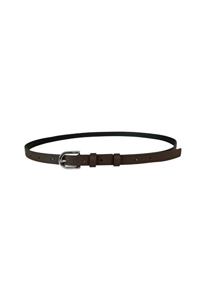 stravis Bitter Brown Belt with Silver Buckle
