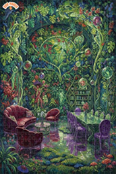 Teona Ahşap لغز خشبي مؤطر بطبقتين بمظهر لوحة زيتية لغرفة الغابة الغامضة 500 ق...