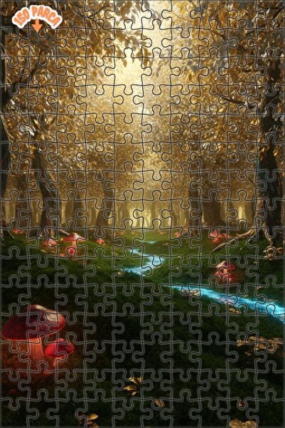 Teona Ahşap لغز خشبي مؤطر مكون من طابقين بتصميم الغابة السحرية والفطر المضيء،...