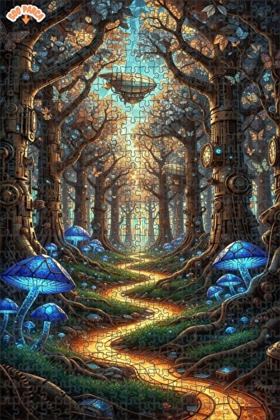 Teona Ahşap لغز خشبي مؤطر بطبقتين من فن الغابة البخارية الغامضة 500 قطعة 50x30