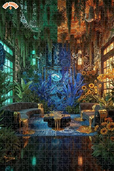 Teona Ahşap لغز فني لغابة الشلال الذهبية 500 قطعة 50×30