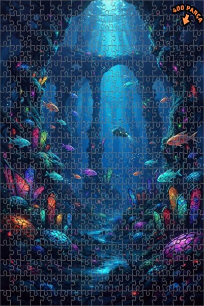 Teona Ahşap لغز خشبي مؤطر بطبقتين من غابة الكريستال الغامضة تحت الماء 400 قطع...