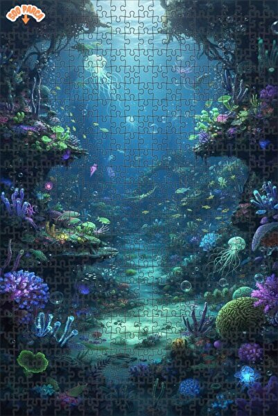 Teona Ahşap لغز خشبي بمظهر لوحة زيتية لحيوانات المحيط السحرية 500 قطعة 50×30