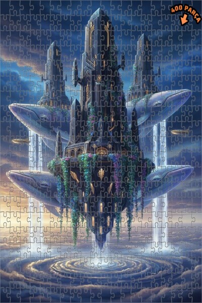 Teona Ahşap لغز خشبي رائع بإطار مزدوج الطبقات بتصميم قلعة السماء والحوتات الع...