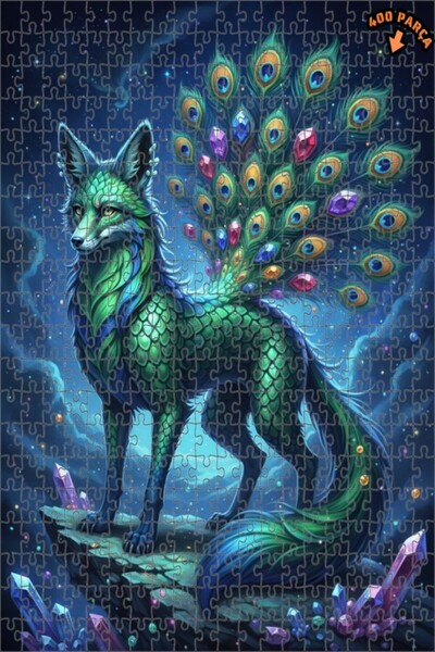 Teona Ahşap لغز خشبي بإطار مزدوج الطبقات من فن الثعلب الكريستالي ذو الريش الأ...