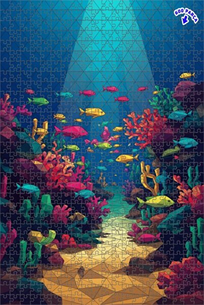 Teona Ahşap لغز خشبي ملون بإطار مزدوج الطبقات بتصميم أسماك تحت البحر بمظهر كا...