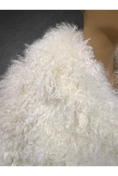 EVASİM Genuine Tibetan Women's Coat (White)