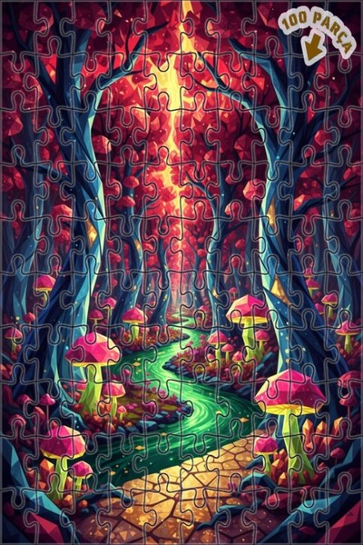 Teona Ahşap لغز خشبي مؤطر بطبقتين بمظهر لوحة زيتية لمغامرة الغابة السحرية 100...