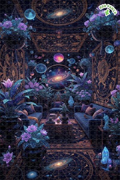 Teona Ahşap لغز خشبي مؤطر بطبقتين بمظهر لوحة زيتية من سلسلة الحديقة الكونية و...