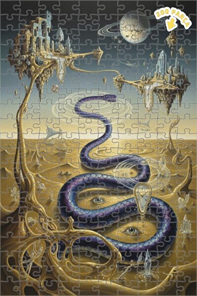 Teona Ahşap لغز خشبي على شكل مدينة الضفدع المفقودة بمظهر لوحة زيتية سريالية 2...