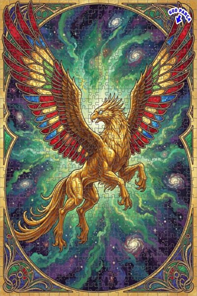 Teona Ahşap لغز خشبي بإطار مزدوج الطبقات من جناح الذهب جريفين جالاكتيك رودرول...