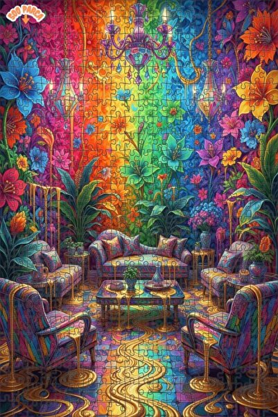 Teona Ahşap لغز خشبي فاخر بإطار على شكل قاعة بتصميم قوس قزح، طابقين، 500 قطعة...