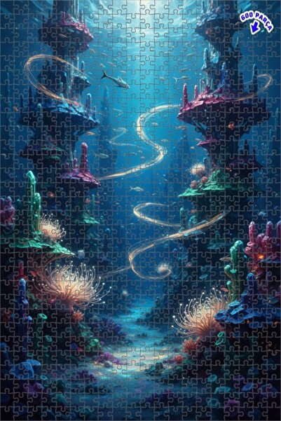 Teona Ahşap لغز خشبي بتصميم منظر طبيعي تحت الماء لملكة حورية البحر السحرية، 6...