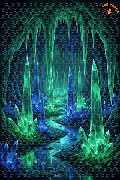 Teona Ahşap لغز خشبي بمظهر لوحة زيتية لكهف كريستالي غامض 400 قطعة 35×35