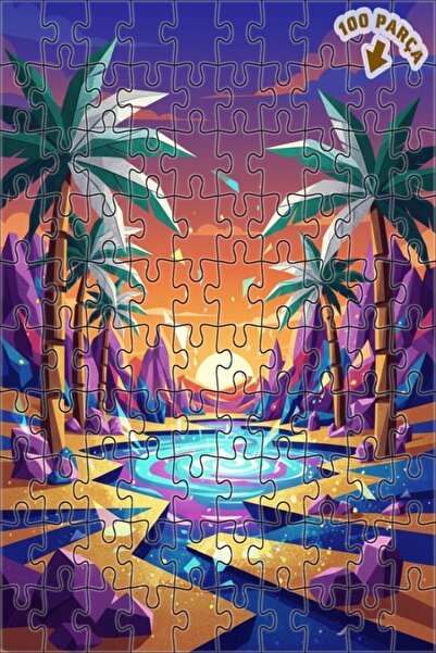 Teona Ahşap لغز فني هندسي من كريستال سايل بريز 100 قطعة 25x25