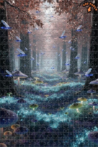 Teona Ahşap لغز خشبي مؤطر بطبقتين من فيريلس الغابة السحرية 400 قطعة 35x35