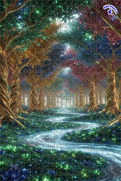 Teona Ahşap لغز فني لجسر الغابة السحرية 600 قطعة 50×35