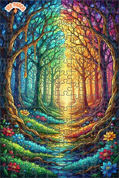 Teona Ahşap لغز خشبي بإطار مزدوج الطبقات من Rainbow Forest Road 150 قطعة 20x30
