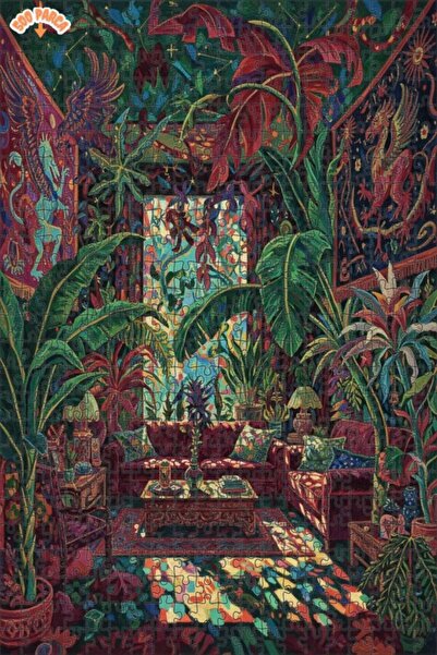 Teona Ahşap لغز خشبي مؤطر بطبقتين بمظهر لوحة زيتية لمنزل الغابة الغامضة 500 ق...