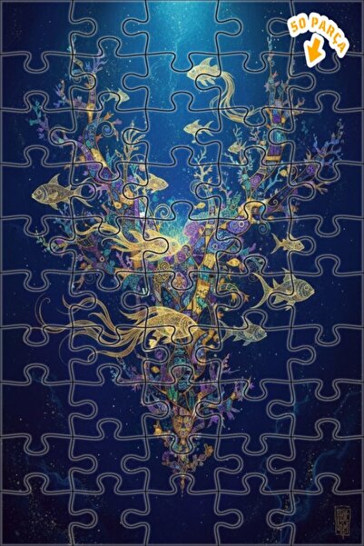 Teona Ahşap لغز خشبي بإطار مزدوج الطبقات بمظهر لوحة زيتية لاستكشاف تحت الماء ...