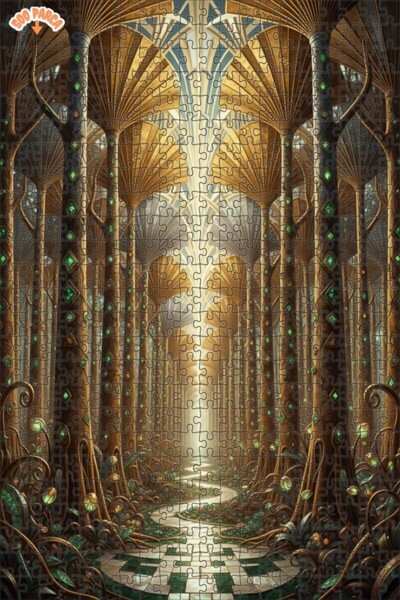 Teona Ahşap لغز خشبي بإطار مزدوج الطبقات من جولد فورست ماجيك 500 قطعة 50x30