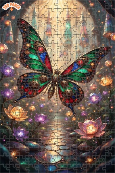 Teona Ahşap لوحة فنية سحرية على شكل فراشة، لغز خشبي بإطار مزدوج الطبقات، 250 ...