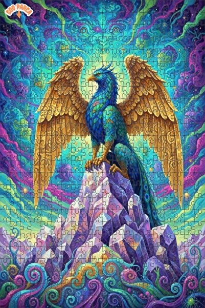 Teona Ahşap لغز فني رائع على شكل مخلوق كريستالي ذو ريش، بمظهر لوحة زيتية، 500...