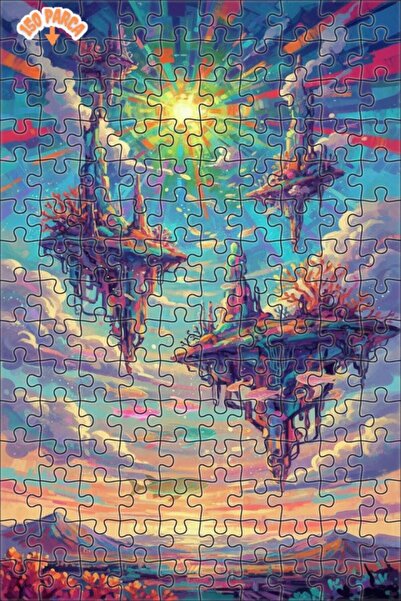 Teona Ahşap لغز خشبي بإطار مزدوج الطابق بمظهر مدينة تحت الماء رائع، 150 قطعة،...