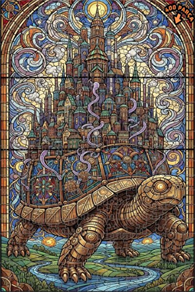 Teona Ahşap لغز خشبي مزين بالزجاج من عصر فيكتوريا في مدينة السلحفاة الكبيرة 4...