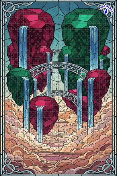 Teona Ahşap لغز خشبي بإطار مزدوج الطبقات على شكل جسر الشلالات الكريستالية 600...