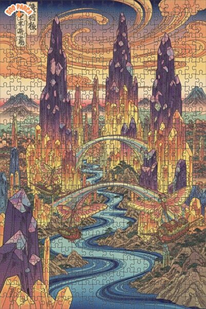 Teona Ahşap لغز خشبي بإطار مزدوج الطبقات من كريستال سيتي تيل، 500 قطعة، 50x30