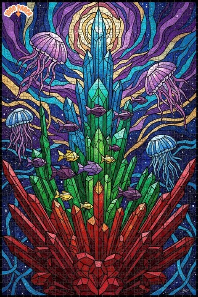 Teona Ahşap لغز خشبي بإطار مزدوج الطبقات من كريستال ديني أديب كاجني 1000 قطعة...