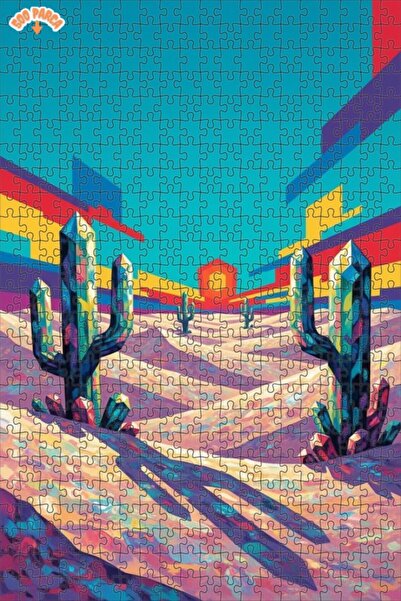 Teona Ahşap لوحة فنية غربية بتصميم كريستالي صحراوي، لوحة زيتية بإطار خشبي مزد...