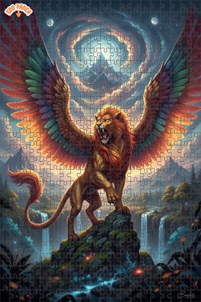 Teona Ahşap لغز خشبي مؤطر بطبقتين بمظهر لوحة زيتية من سلسلة أسطورة الأسد المج...