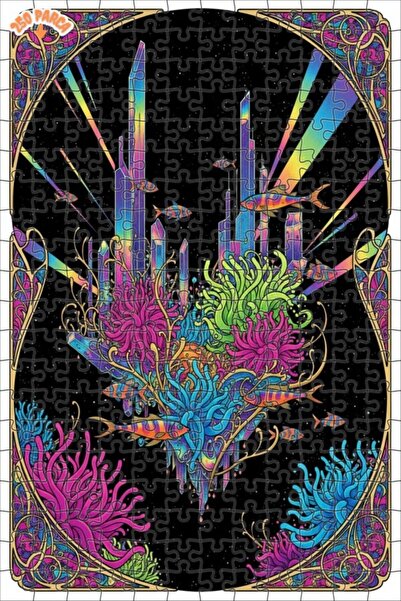 Teona Ahşap لغز خشبي بإطار مزدوج الطبقات بتصميم أسماك المدينة الكريستالية الم...