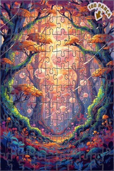 Teona Ahşap لغز خشبي مؤطر بطبقتين بمظهر الألوان المائية، رحلة الغابة الغامضة،...