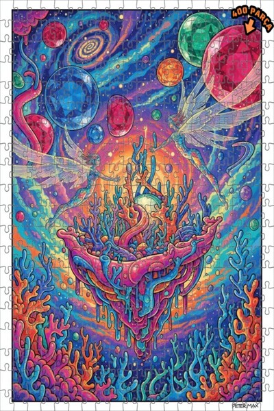 Teona Ahşap Colorful Galaxy Fairies Double Layer Framed Wooden Puzzle 400 Pie...