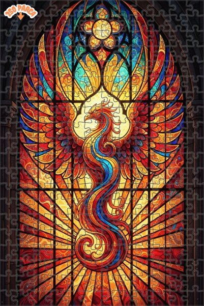 Teona Ahşap لغز خشبي مؤطر بطبقتين بتصميم فن الزجاج الملون في عصر النهضة، 250 ...