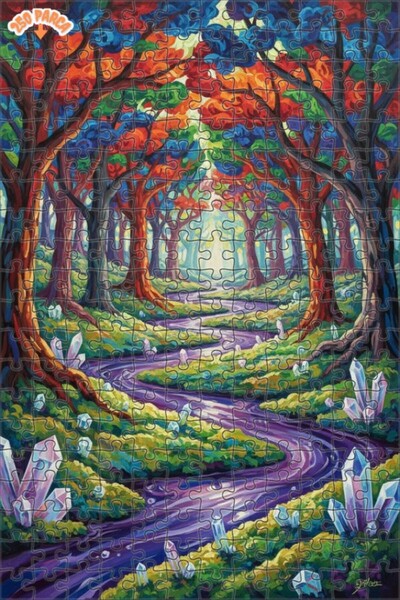 Teona Ahşap لغز خشبي بمظهر لوحة زيتية لمسار الغابة الكريستالية السحرية 250 قط...