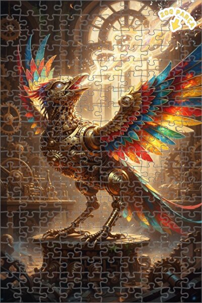 Teona Ahşap لغز خشبي ميكانيكي على شكل طائر الفينيق بمظهر الزيت الملون بأسلوب ...