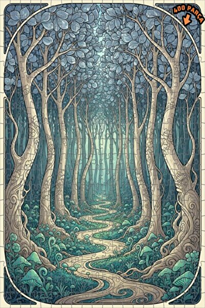 Teona Ahşap لغز خشبي مؤطر بطبقتين من مسار الغابة الغامضة 400 قطعة 35×35