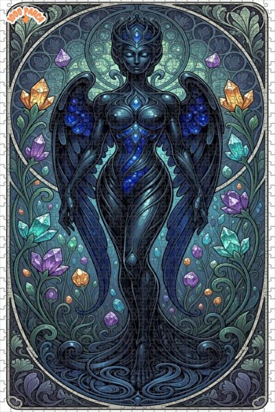 Teona Ahşap لغز خشبي بإطار مزدوج الطبقات من دارك كريستال ميلينج 1000 قطعة 70x50