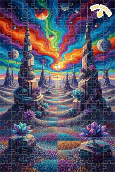 Teona Ahşap لغز خشبي بإطار مزدوج الطبقات من سايدكيدليك ريومز داير، 200 قطعة، ...