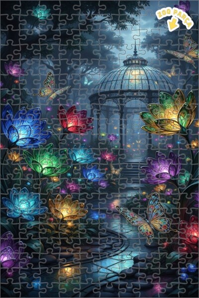 Teona Ahşap لغز خشبي بتصميم فراشات الحديقة السحرية بمظهر اللوحات الزيتية 200 ...